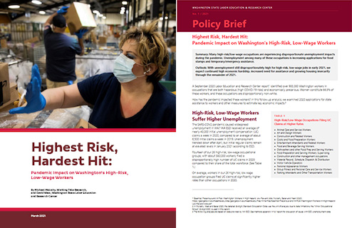 Screenshot of Highest Risk, Hardest Hit: Pandemic Impact on Washington's High-Risk, Low Wage Workers Policy Brief